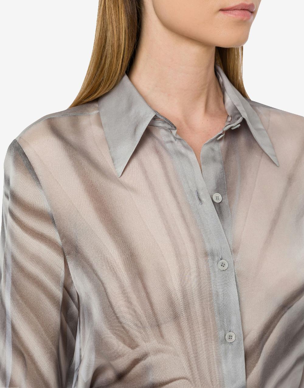 Alberta Ferretti Camicia in chiffon con stampa Drappeggio Pezzi Unici
