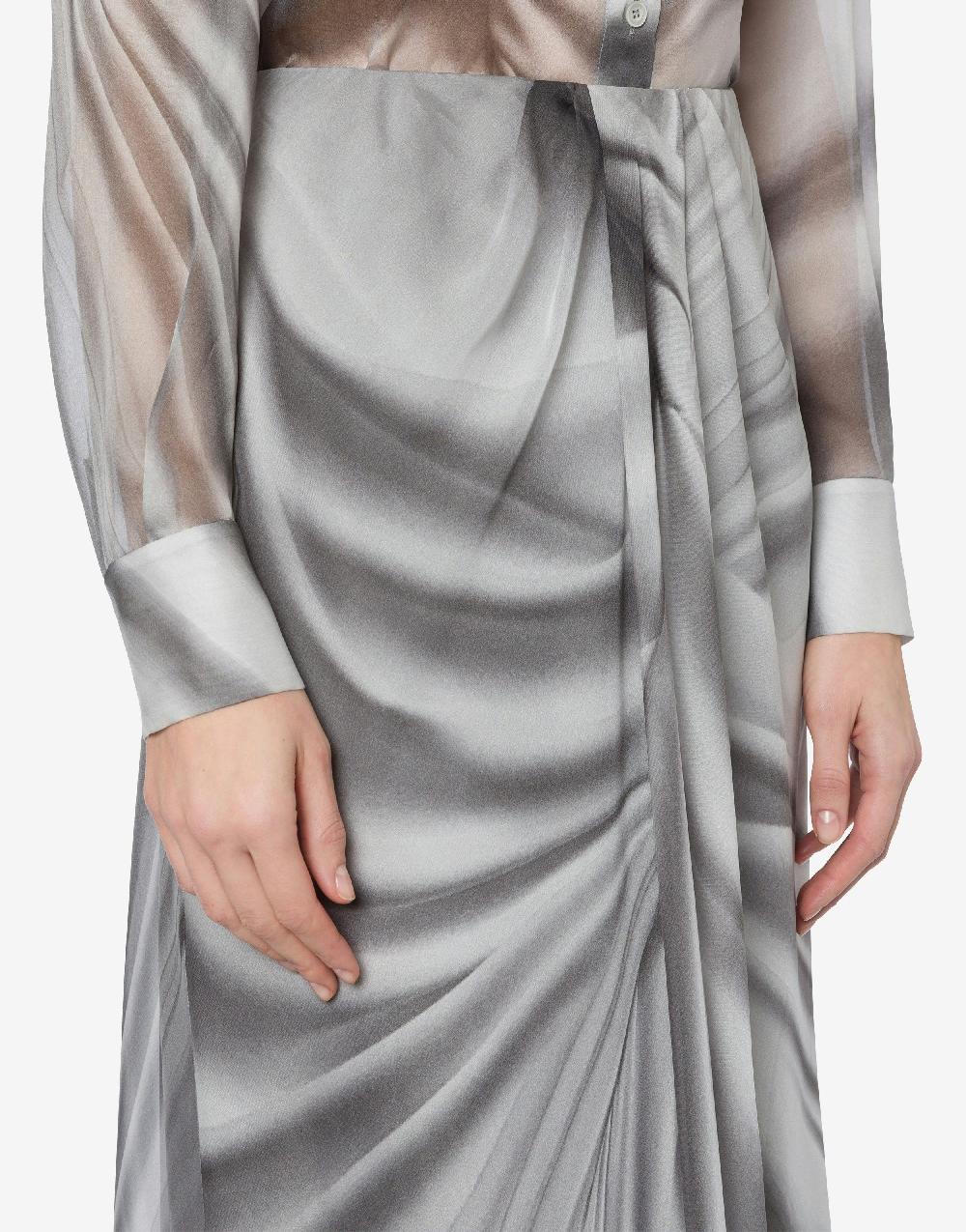 Alberta Ferretti Gonna in chiffon con stampa Drappeggio Soddisfazione Garantita