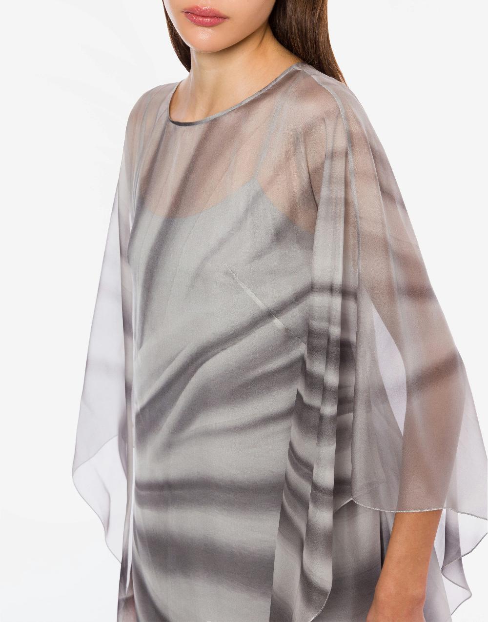 Alberta Ferretti Abito lungo in chiffon con stampa drappeggio Qualità Garantita