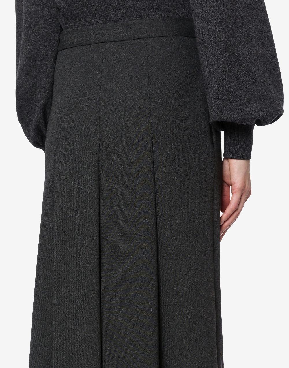 Alberta Ferretti Gonna lunga in twill di lana stretch Acquista Ora
