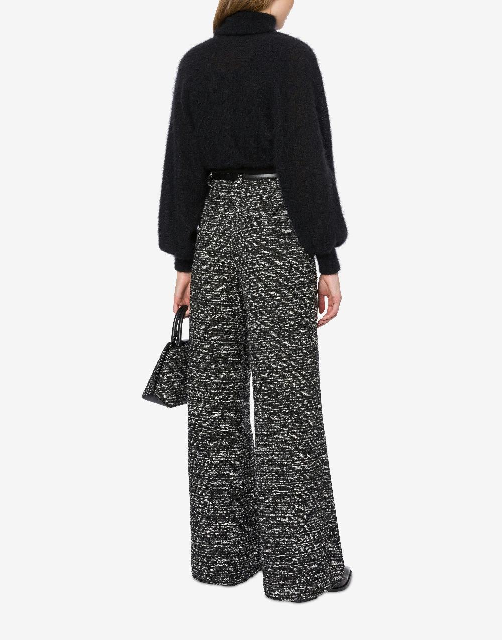 Alberta Ferretti Pantalone oversize in tweed bottonato Fino Al -60%