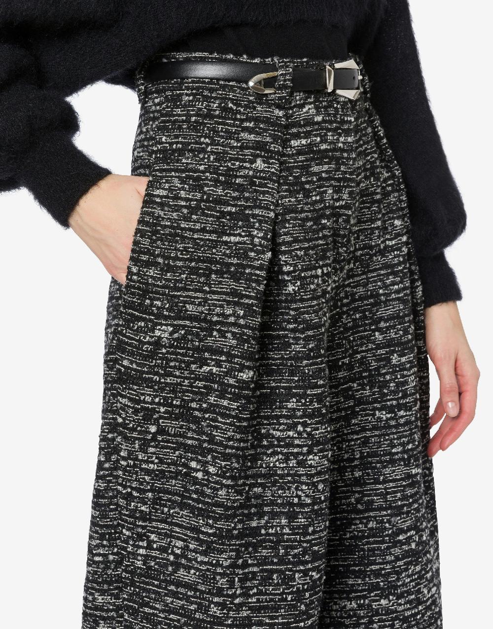 Alberta Ferretti Pantalone oversize in tweed bottonato Fino Al -60%
