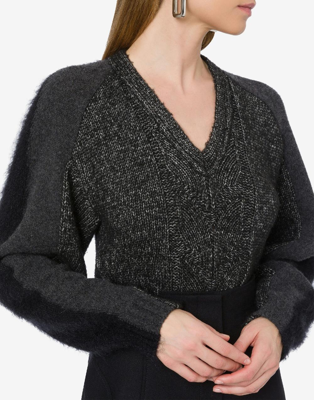 Alberta Ferretti Maglione con maniche in misto lana cashmere Novità