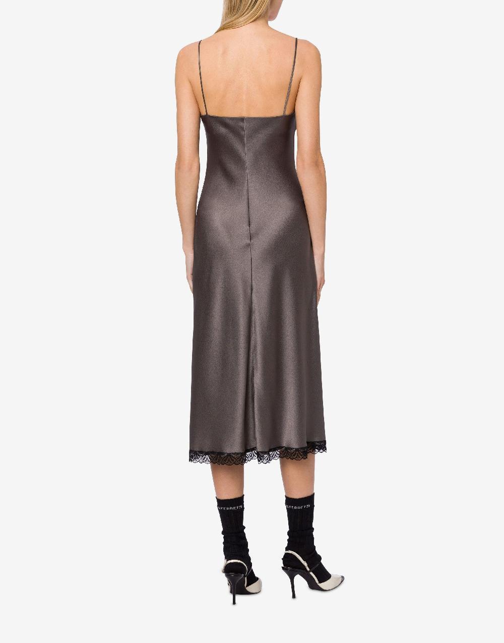 Alberta Ferretti Abito sottoveste in raso con pizzo Sconto