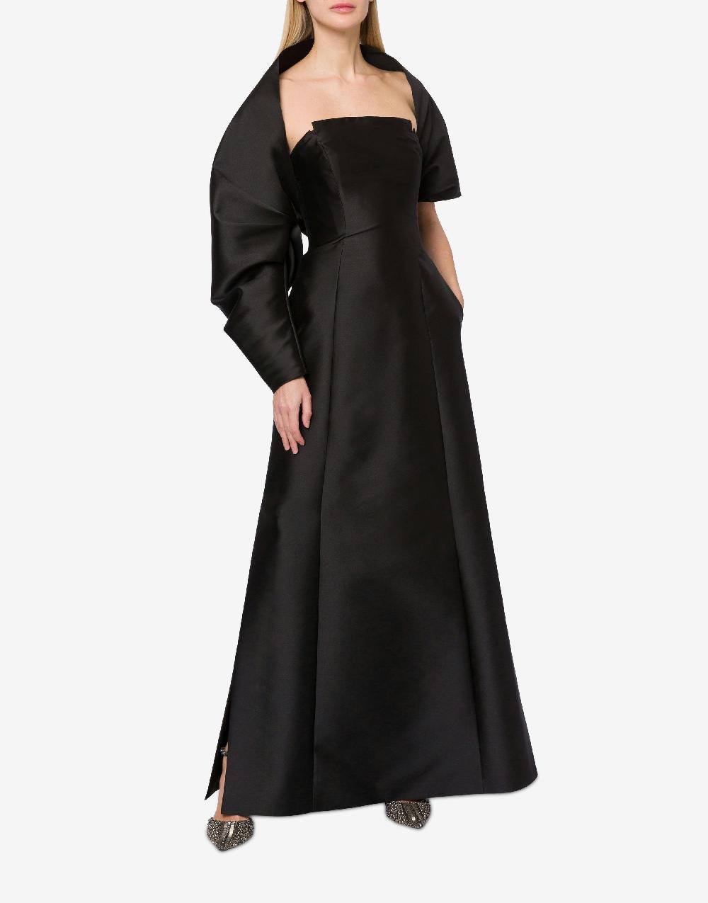 Alberta Ferretti Abito lungo in mikado con coprispalle Saldi