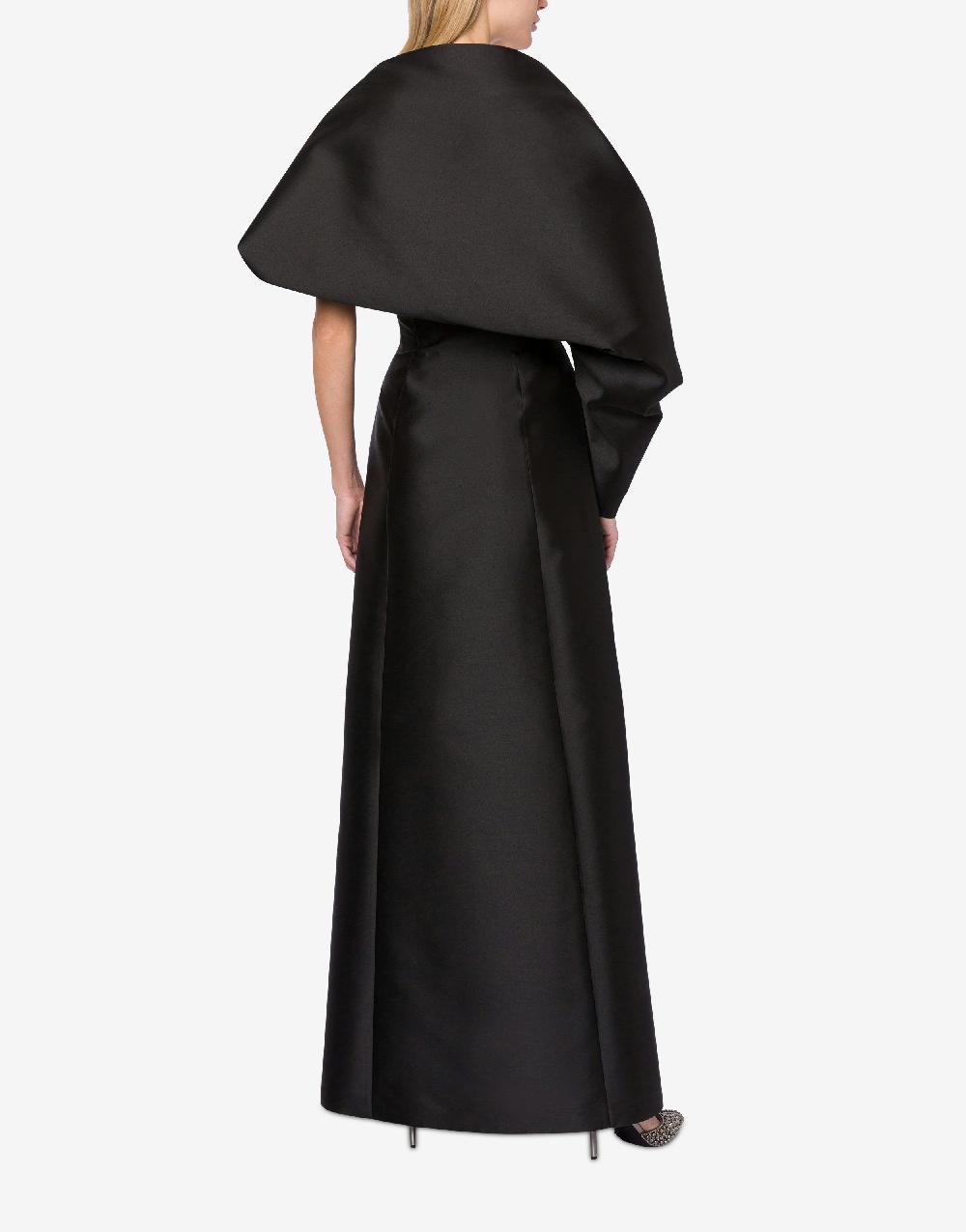 Alberta Ferretti Abito lungo in mikado con coprispalle Saldi