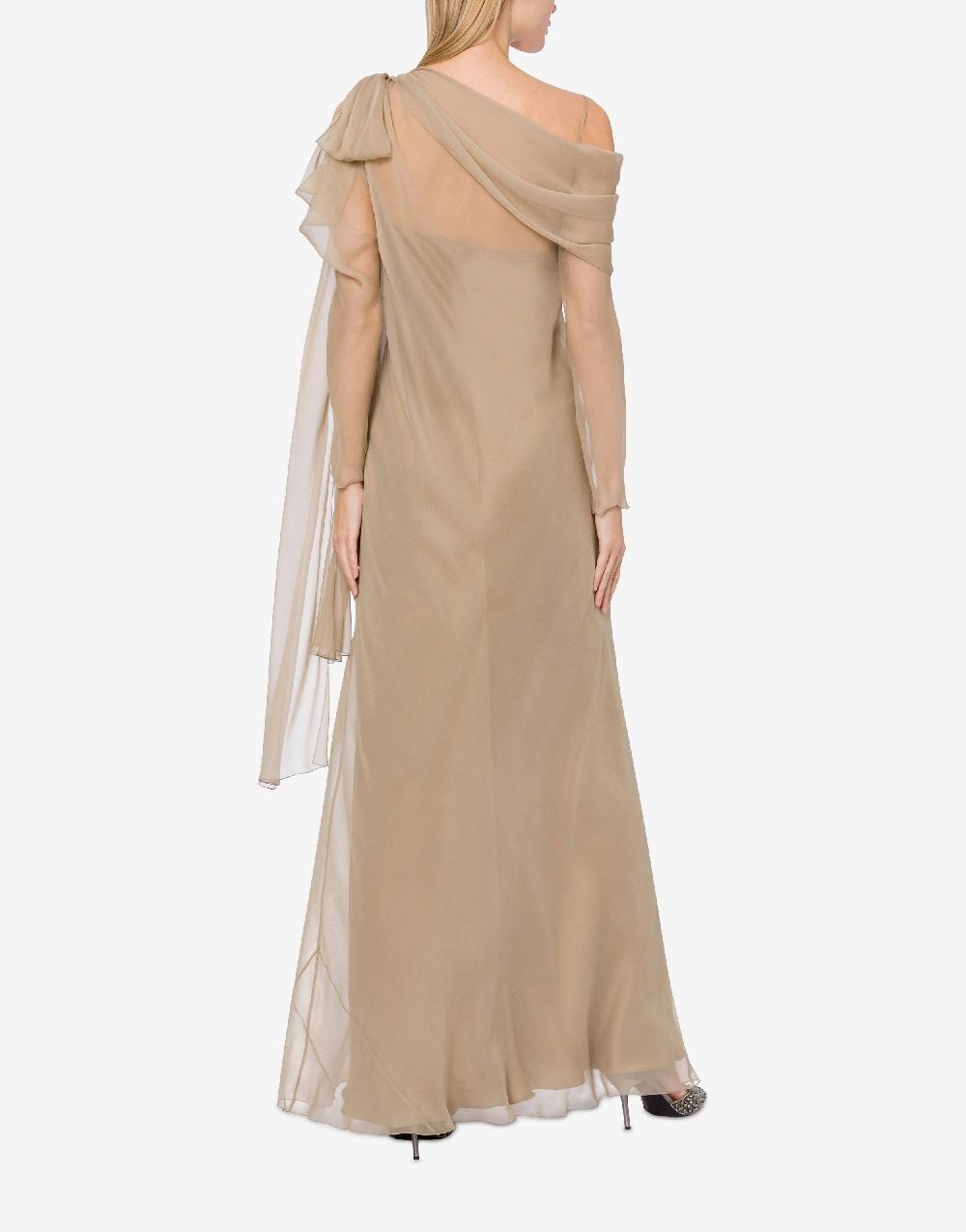 Alberta Ferretti Abito lungo in chiffon con drappeggi Negozio
