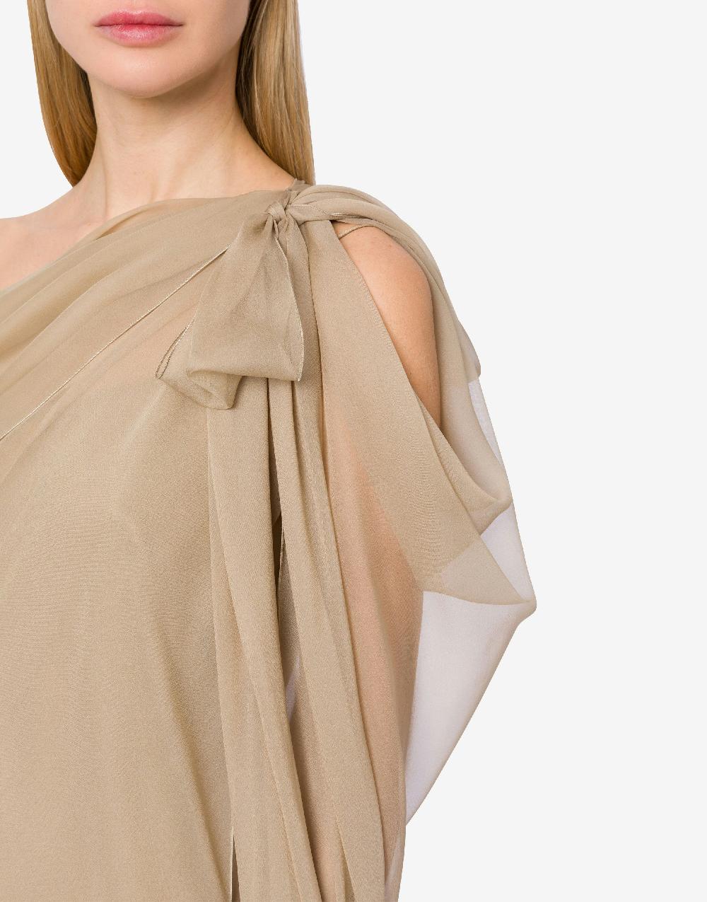 Alberta Ferretti Abito lungo in chiffon con drappeggi Negozio
