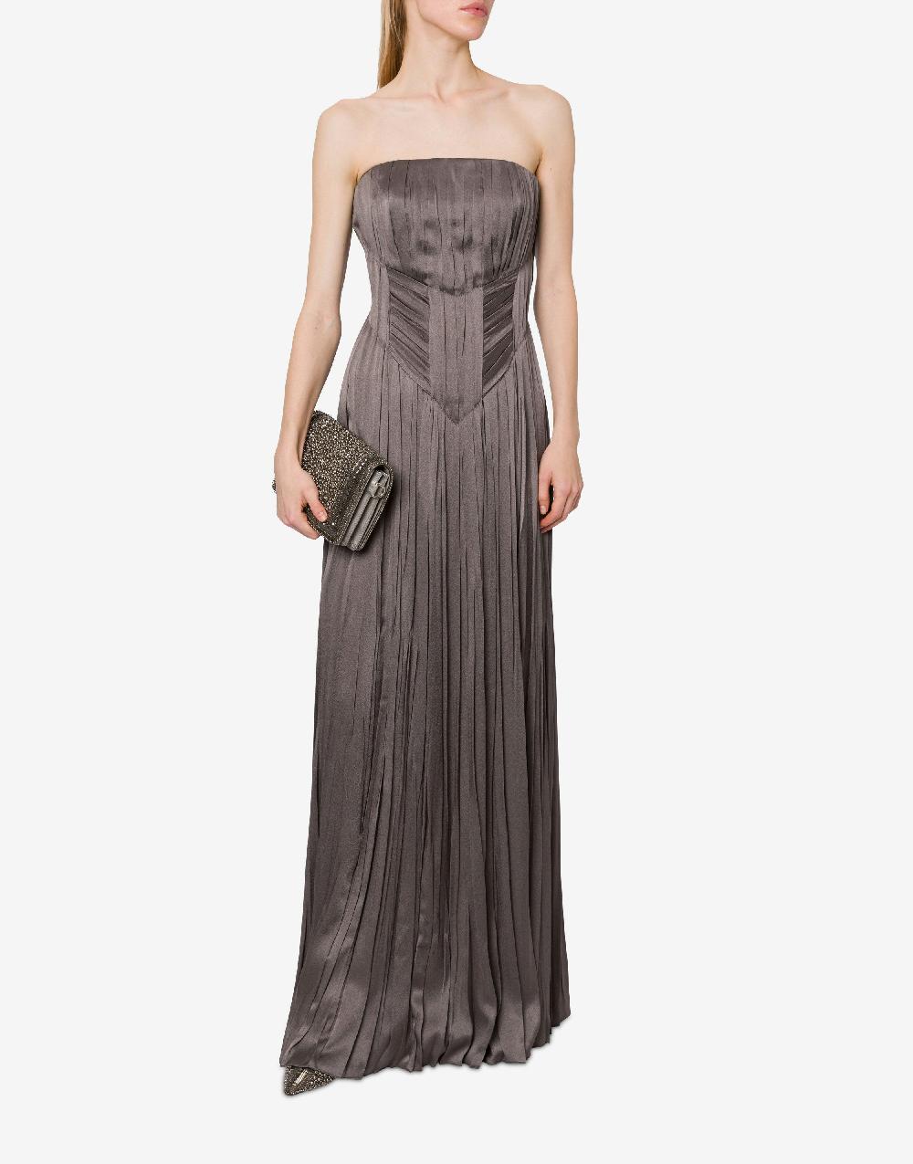 Alberta Ferretti Abito bustier in raso plissé In Saldo