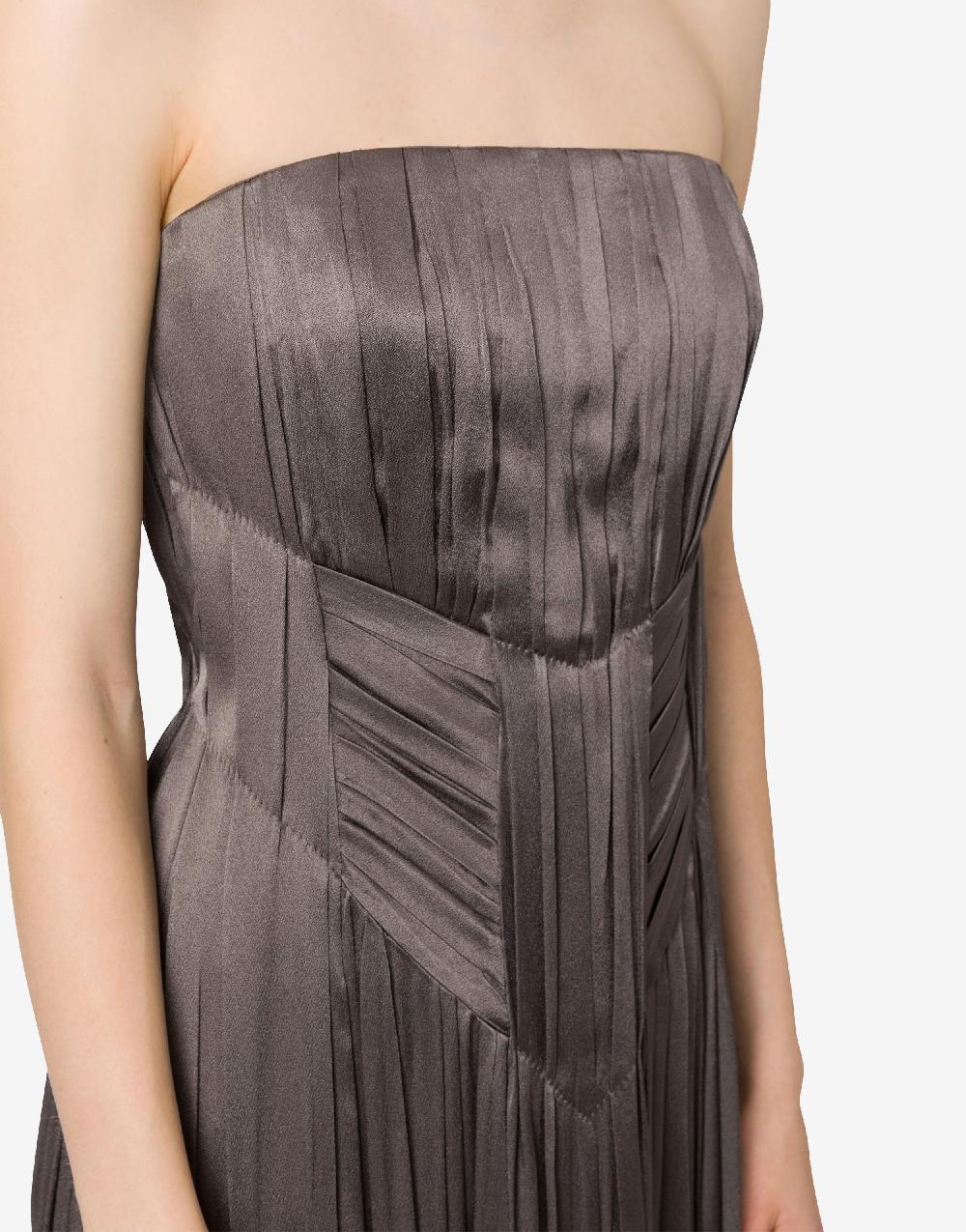 Alberta Ferretti Abito bustier in raso plissé In Saldo