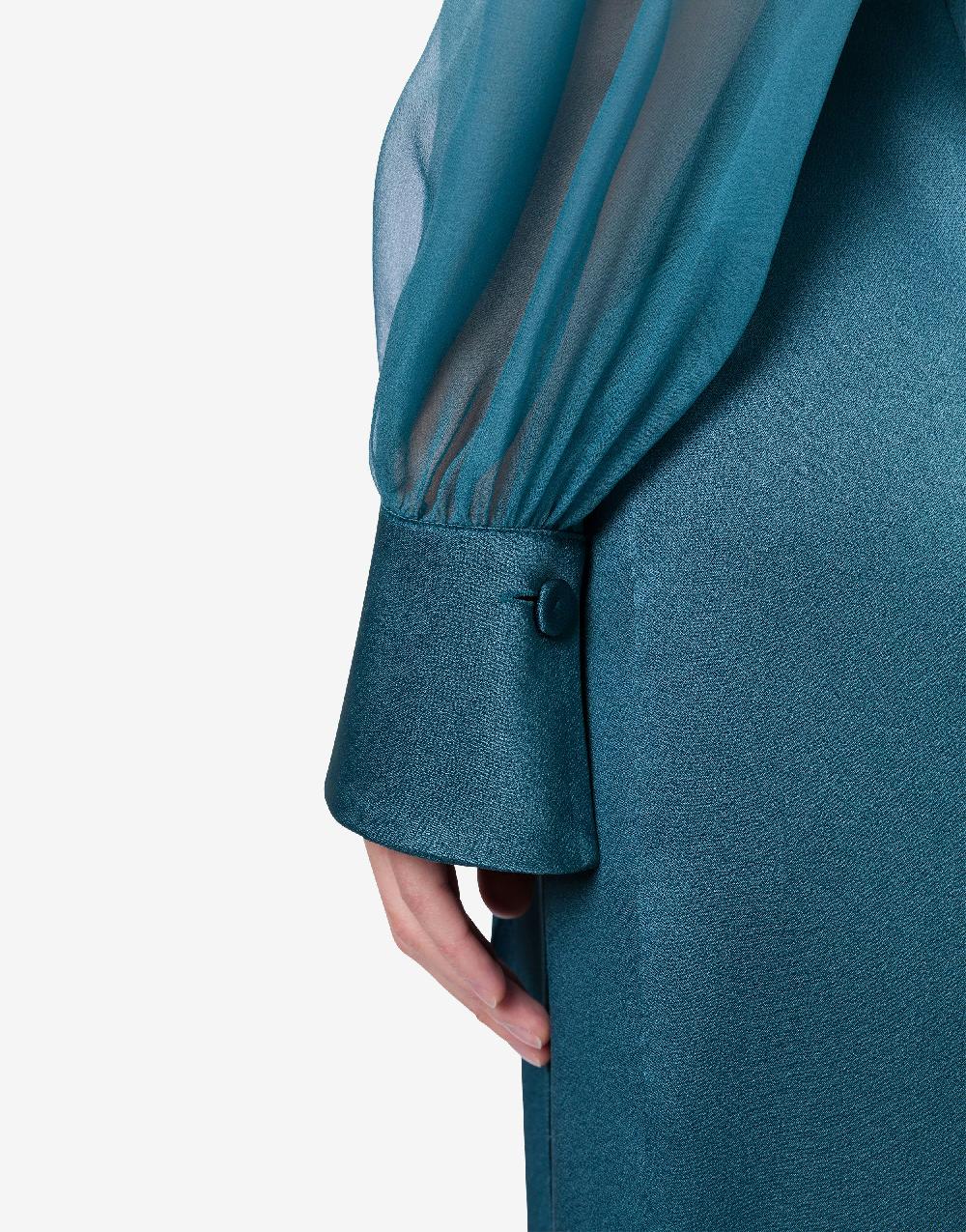 Alberta Ferretti Abito midi in raso e chiffon Grande vendita