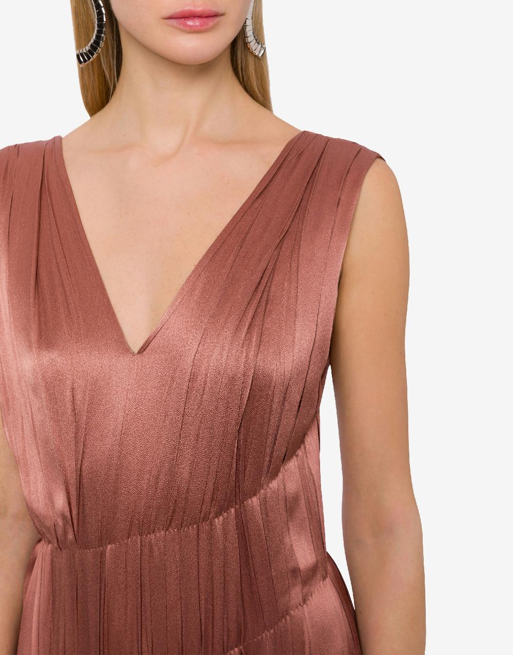 Alberta Ferretti Abito lungo in raso con plissé Shopping online
