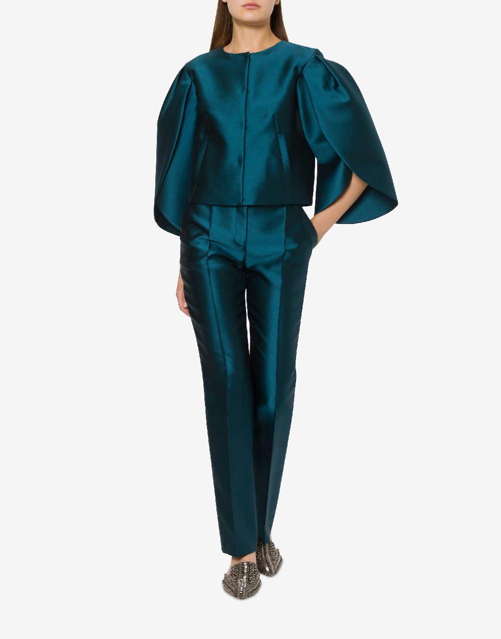 Alberta Ferretti Giacca corta in mikado con maniche tulipano Online Outlet