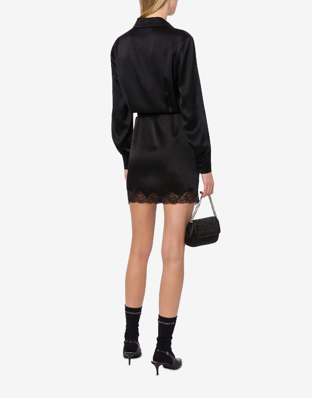 Alberta Ferretti Abito corto in raso con pizzo Offerte stagionali