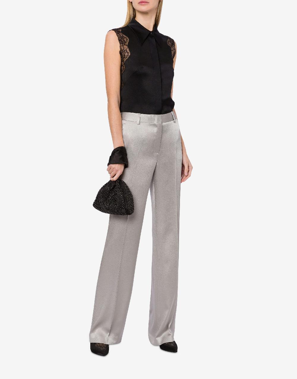 Alberta Ferretti Top camicia in raso con pizzo Comprane uno, ottenene uno gratis
