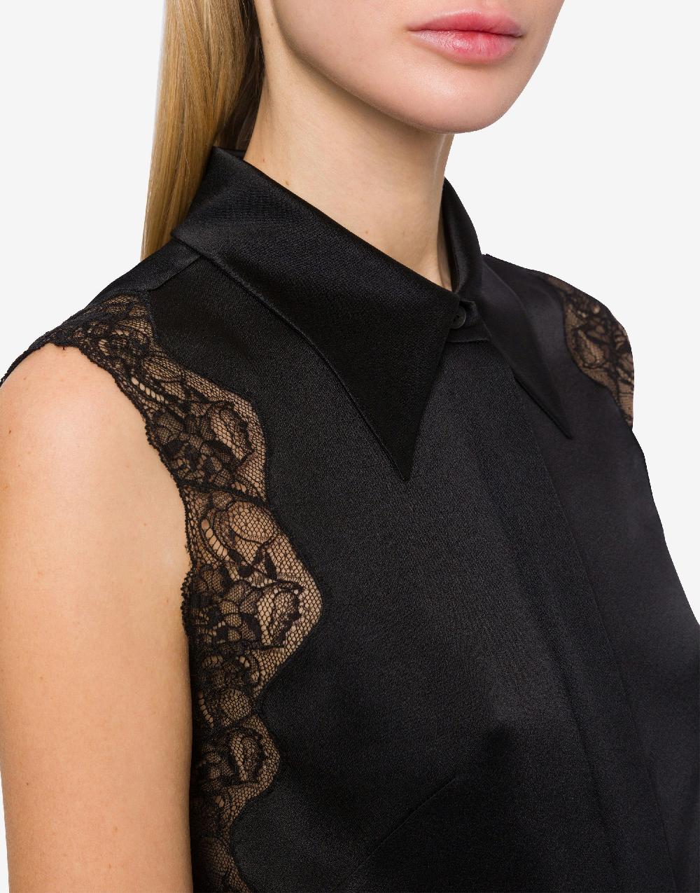 Alberta Ferretti Top camicia in raso con pizzo Comprane uno, ottenene uno gratis