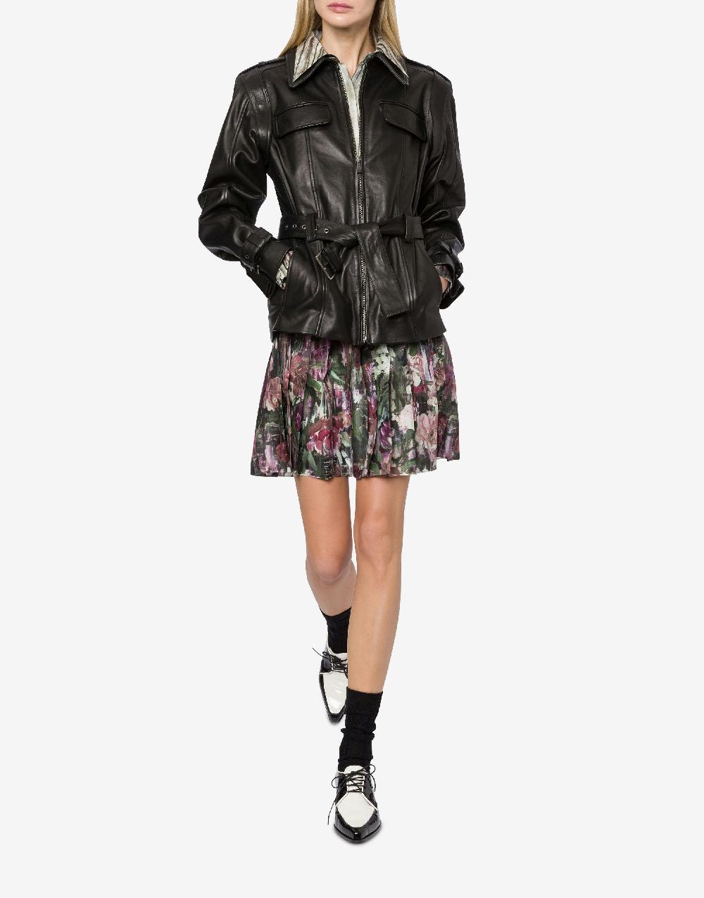 Alberta Ferretti Giacca biker in nappa glossy Enormi risparmi