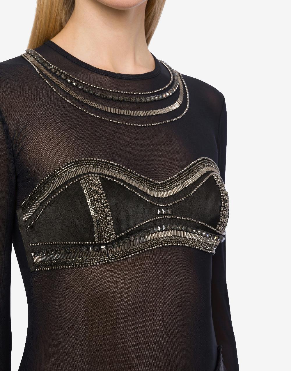Alberta Ferretti T-shirt in tulle con ricamo Offerta settimanale