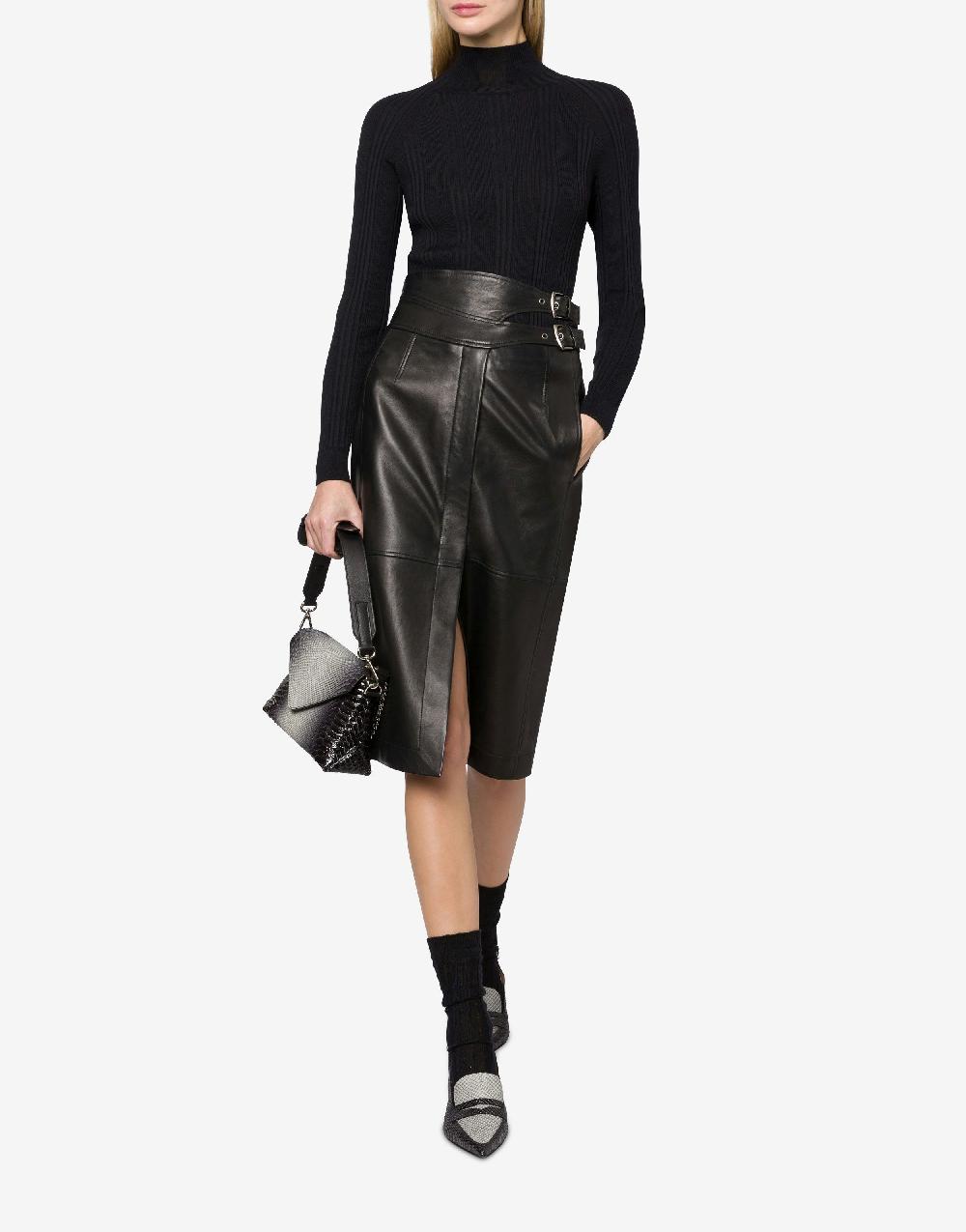 Alberta Ferretti Gonna midi in nappa glossy Ritorno libero