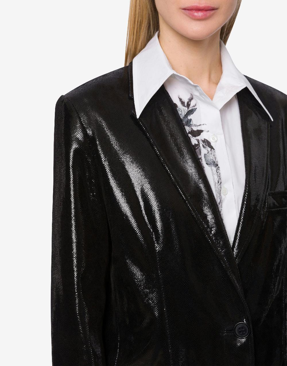 Alberta Ferretti Giacca in suede con stampa Snake Rilascio limitato