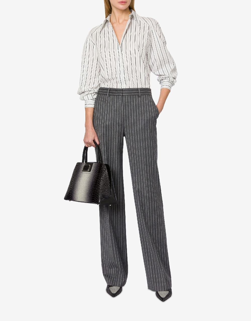 Alberta Ferretti Camicia oversize in drill rigato Ultimi due giorni