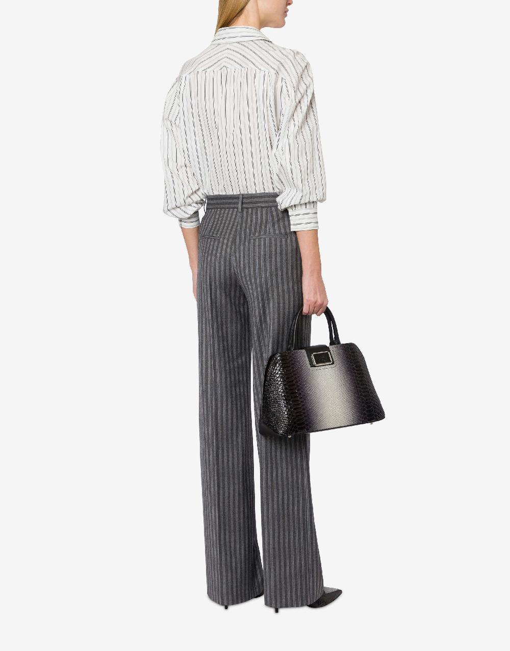 Alberta Ferretti Camicia oversize in drill rigato Ultimi due giorni