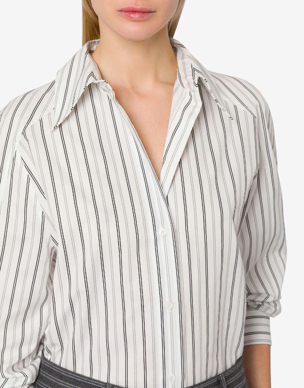 Alberta Ferretti Camicia oversize in drill rigato Ultimi due giorni
