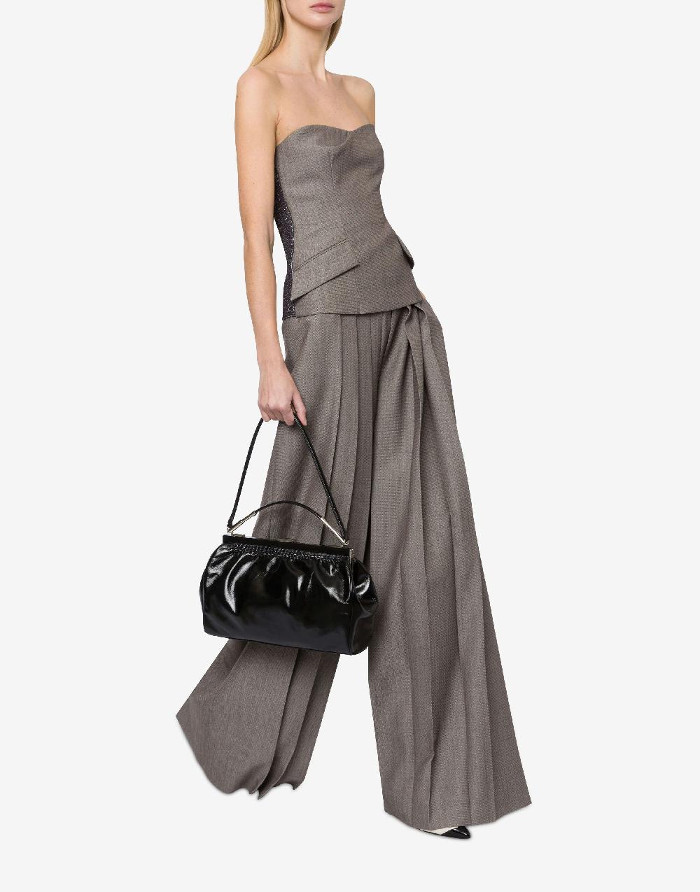 Alberta Ferretti Top bustier in tweed di lana Fino al 60% di sconto