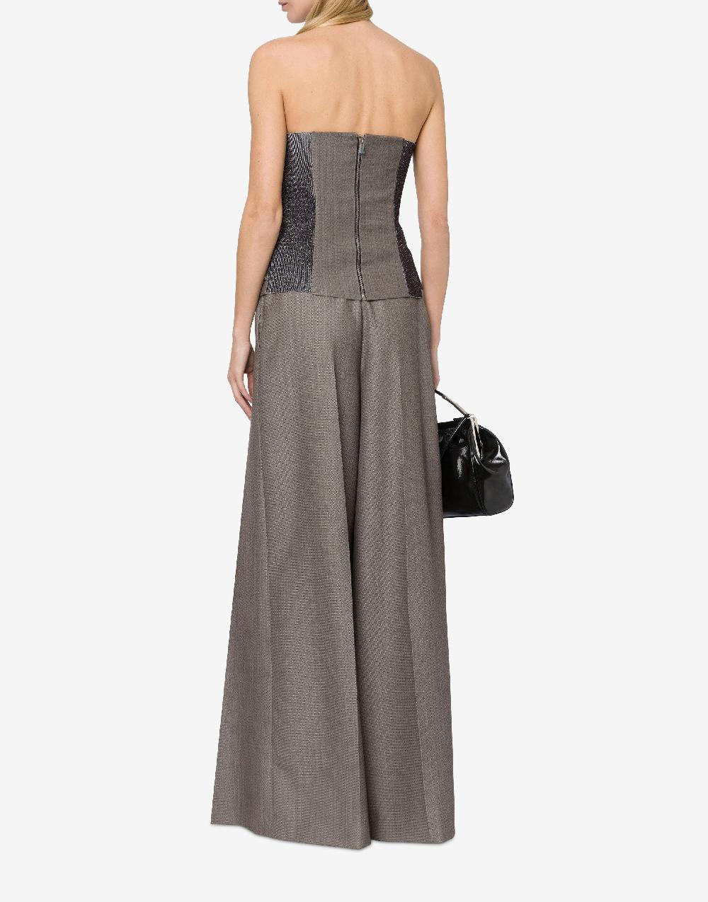 Alberta Ferretti Top bustier in tweed di lana Fino al 60% di sconto
