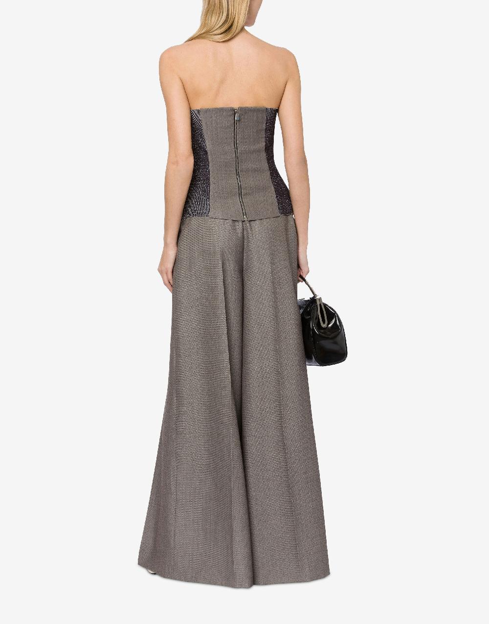 Alberta Ferretti Pantalone in tweed di lana con pieghe Fino al 65% di sconto