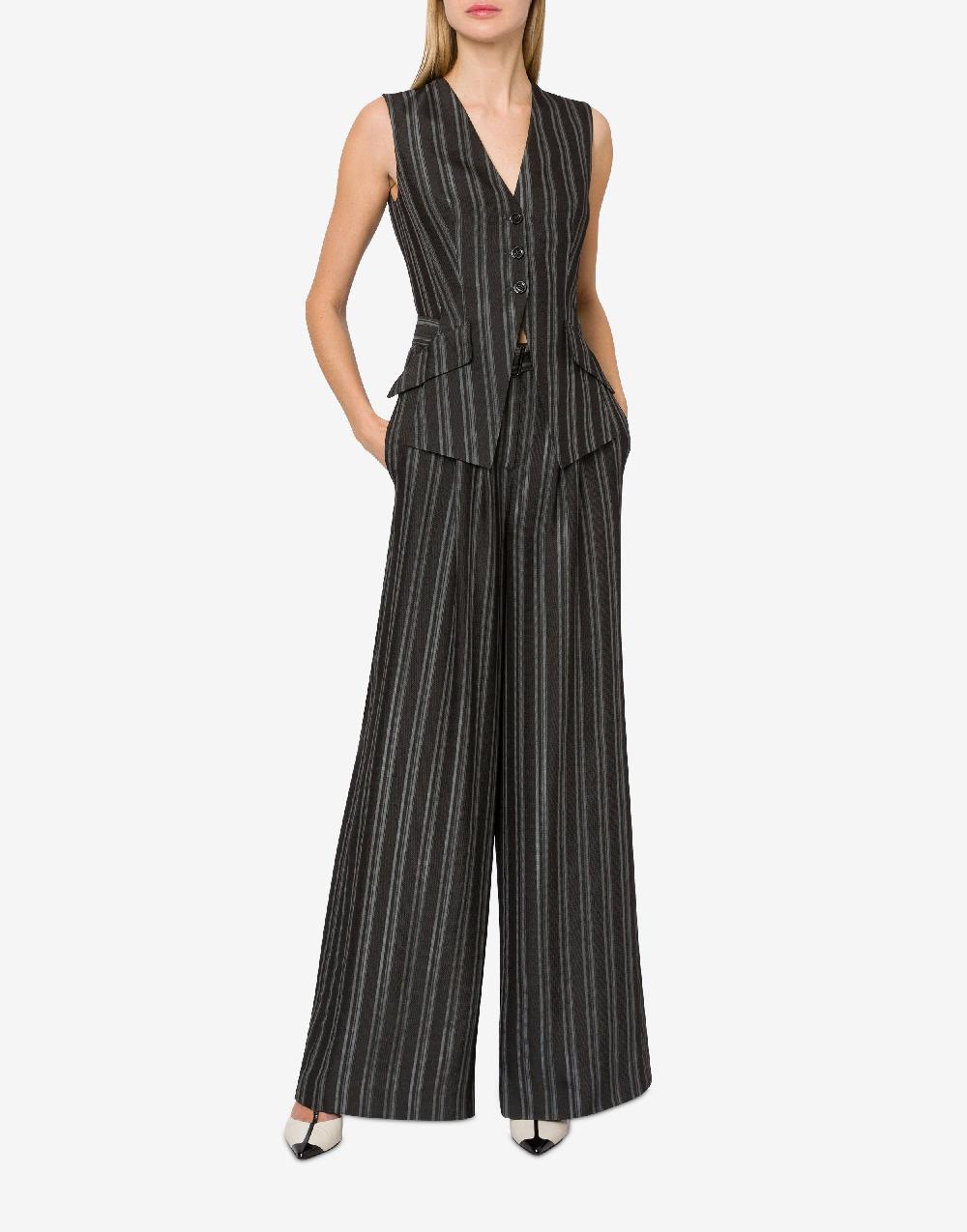 Alberta Ferretti Tuta in saglia di viscosa rigata Only for today