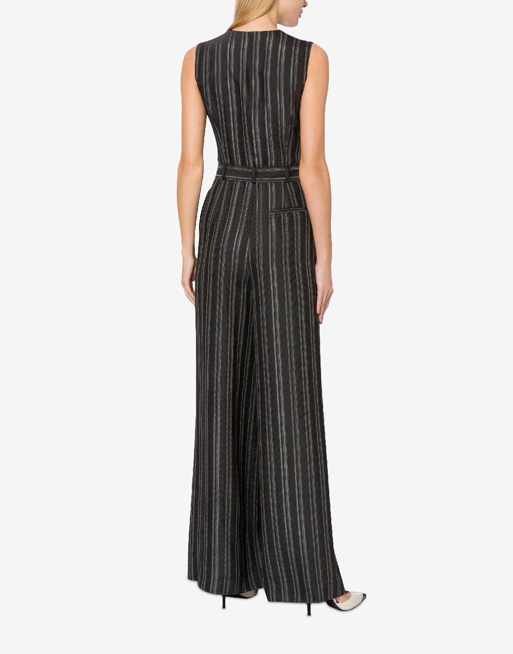 Alberta Ferretti Tuta in saglia di viscosa rigata Only for today