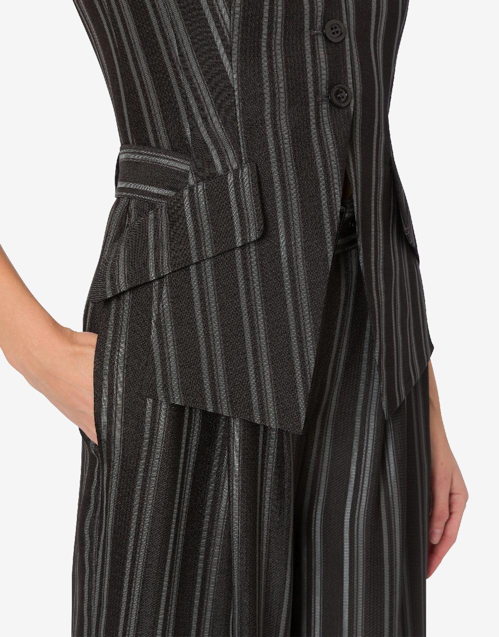 Alberta Ferretti Tuta in saglia di viscosa rigata Only for today