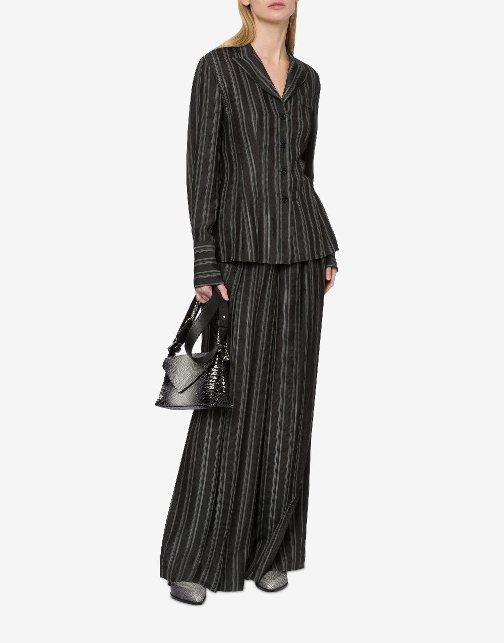 Alberta Ferretti Camicia in saglia di viscosa rigata Offerta speciale della fabbrica