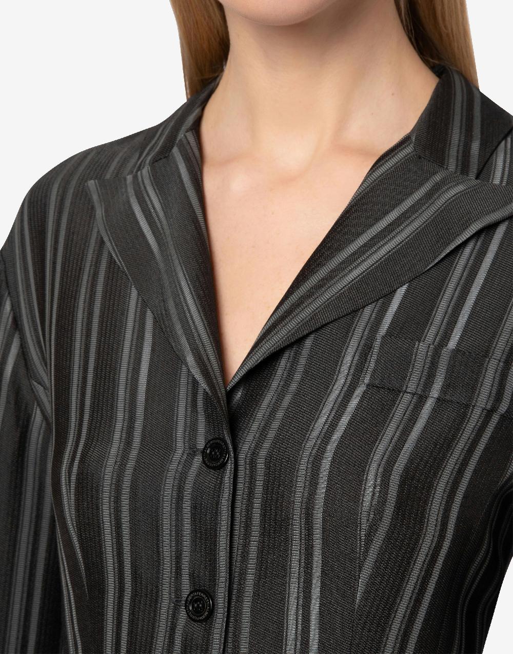 Alberta Ferretti Camicia in saglia di viscosa rigata Offerta speciale della fabbrica