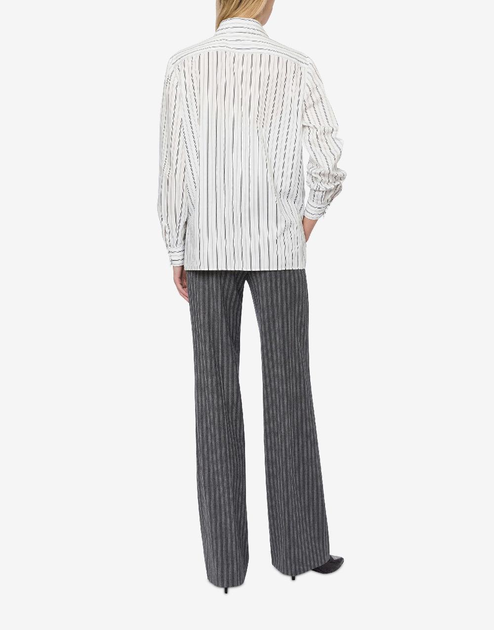 Alberta Ferretti Pantalone in flanella rigata stretch Solo un giorno rimasto
