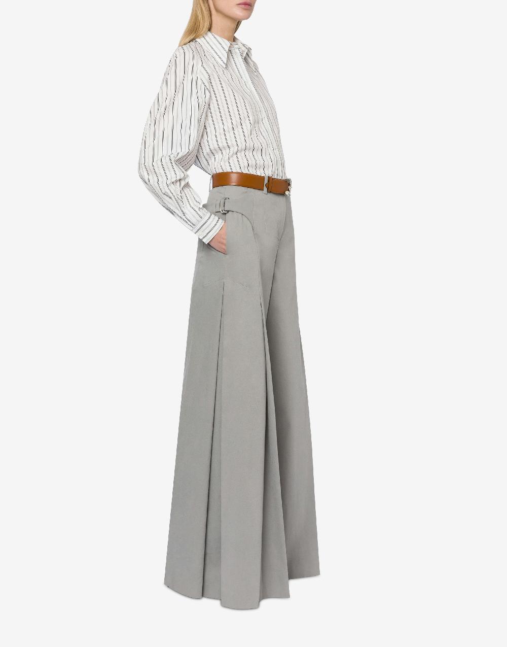 Alberta Ferretti Pantalone oversize in gabardina di cotone stretch Enormi sconti