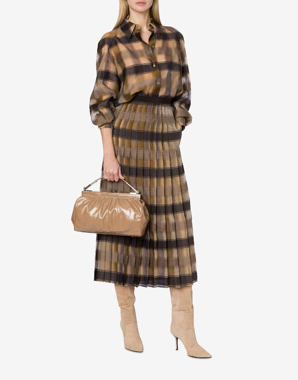 Alberta Ferretti Camicia oversize in organza check lana seta Trasporto libero internazionale
