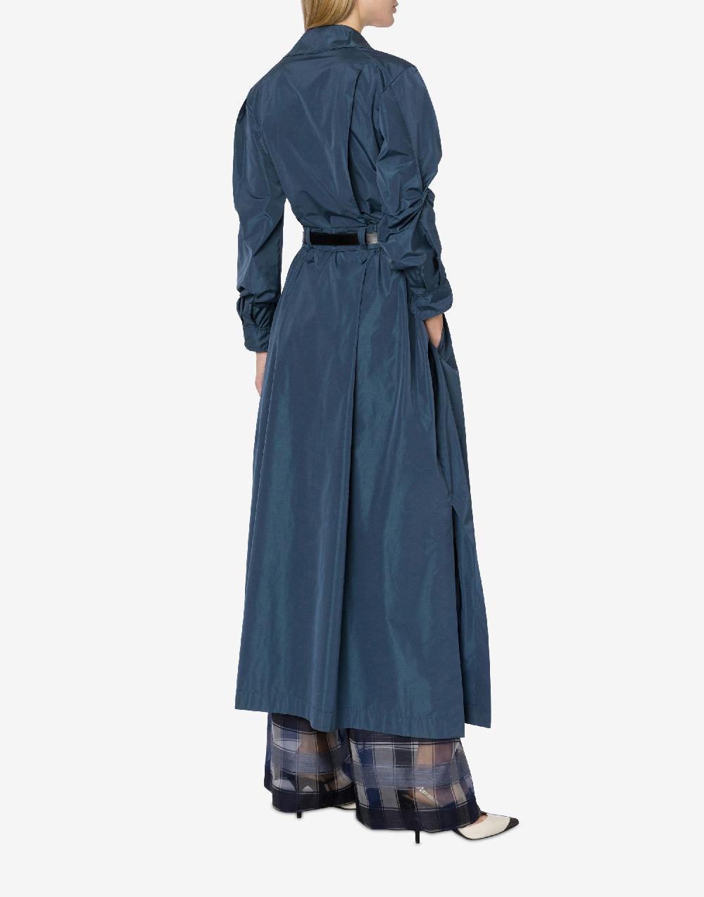 Alberta Ferretti Abito lungo in taffetas con cintura Esporta salva