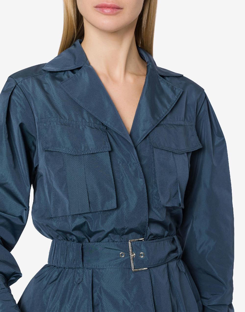 Alberta Ferretti Abito lungo in taffetas con cintura Esporta salva