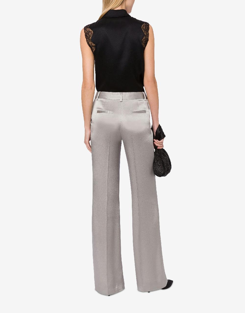 Alberta Ferretti Pantalone sartoriale in raso Italy