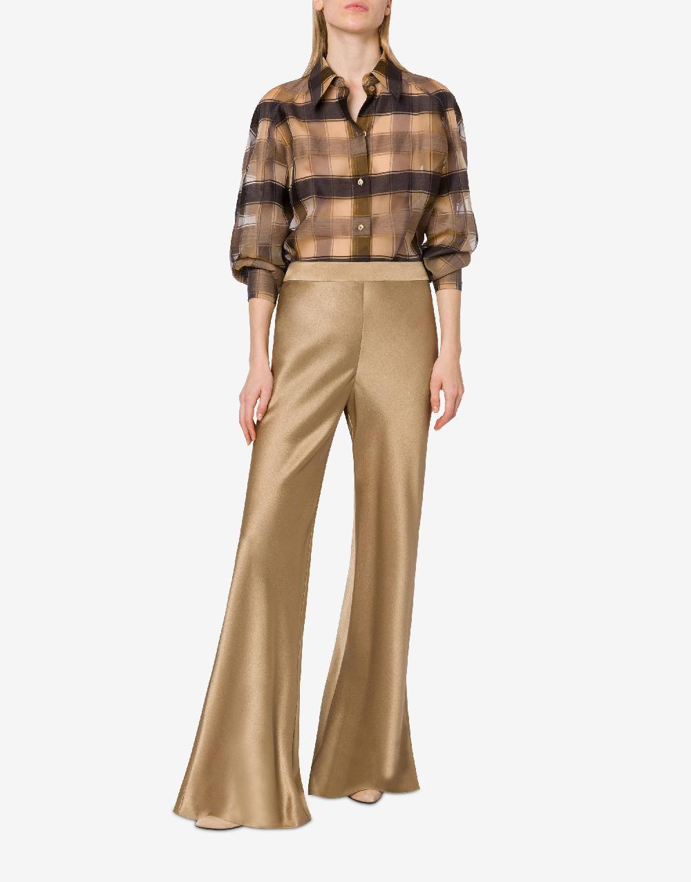Alberta Ferretti Pantalone flare in raso In Linea