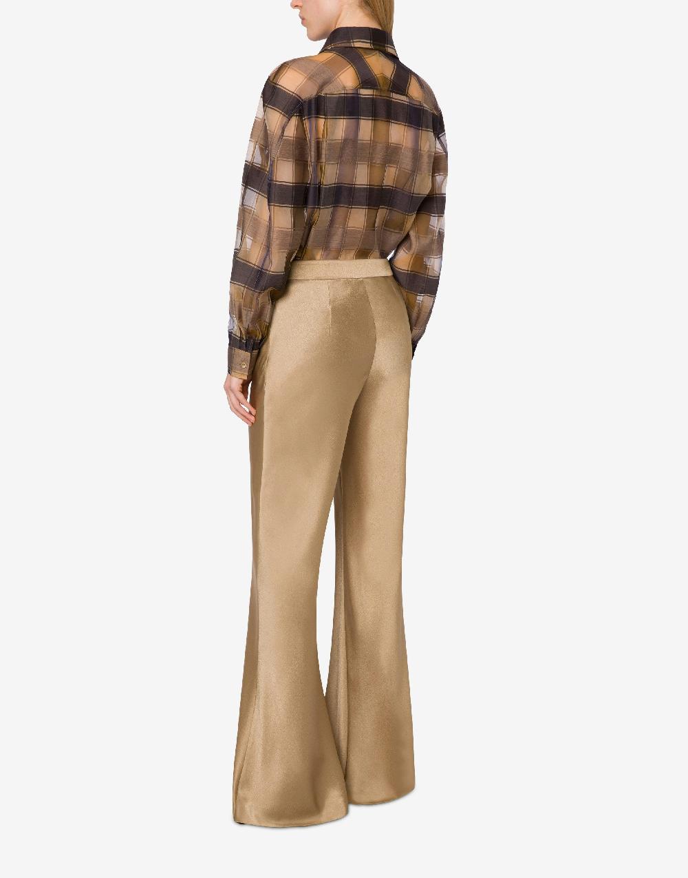 Alberta Ferretti Pantalone flare in raso In Linea