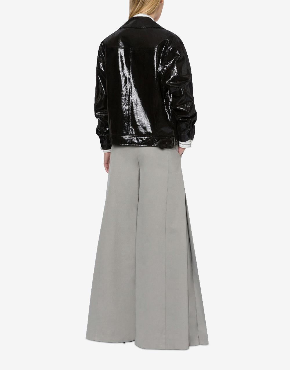 Alberta Ferretti Giacca biker in suede stampa Snake Soddisfazione Garantita
