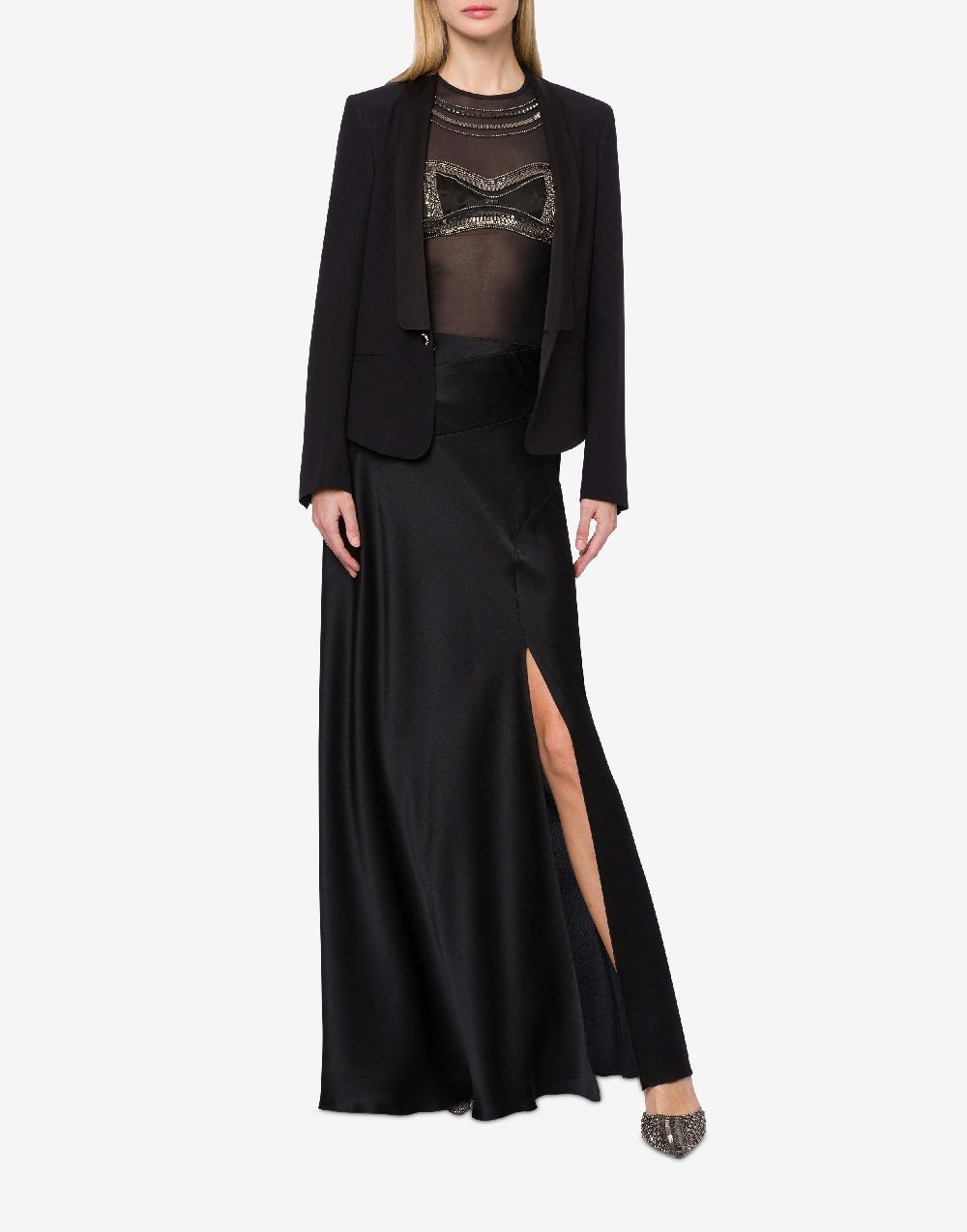Alberta Ferretti Giacca smoking in enver satin Consegna Veloce