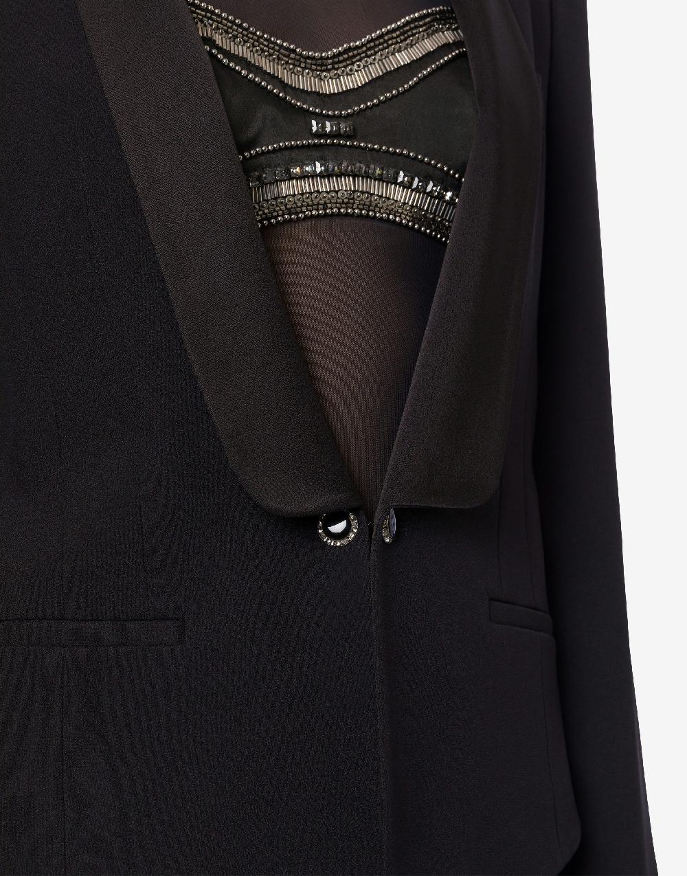 Alberta Ferretti Giacca smoking in enver satin Consegna Veloce