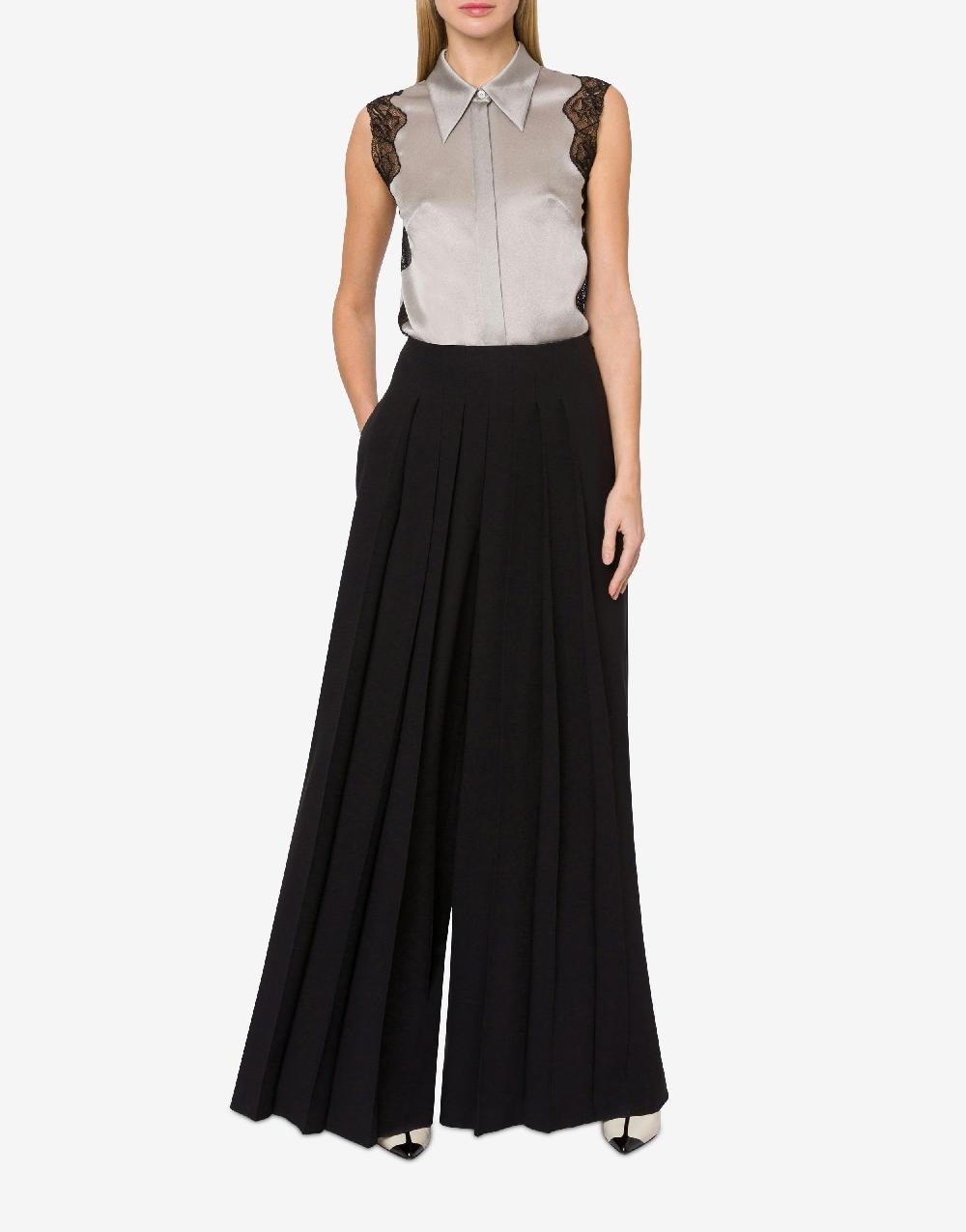 Alberta Ferretti Pantalone in enver satin con pieghe Prezzo Ridotto