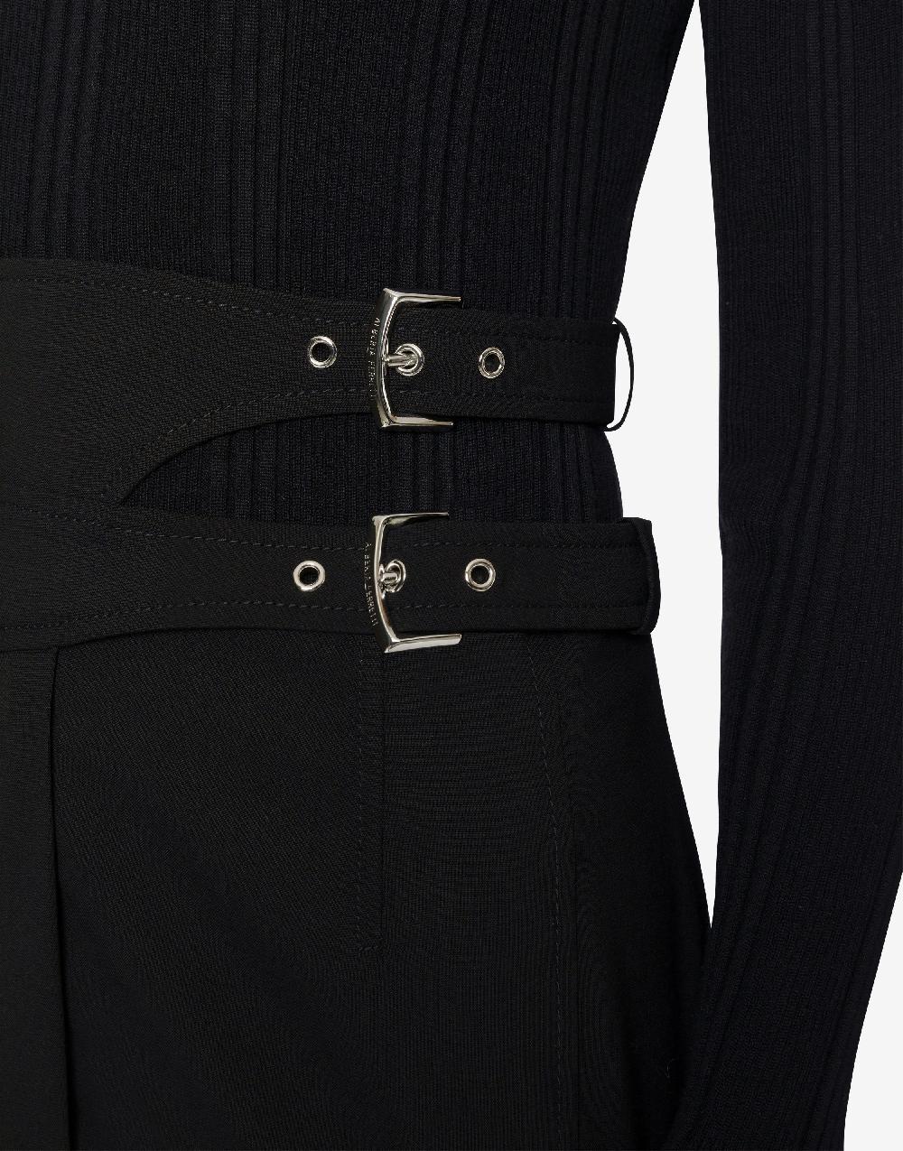 Alberta Ferretti Gonna midi in tela di lana stretch Sconto