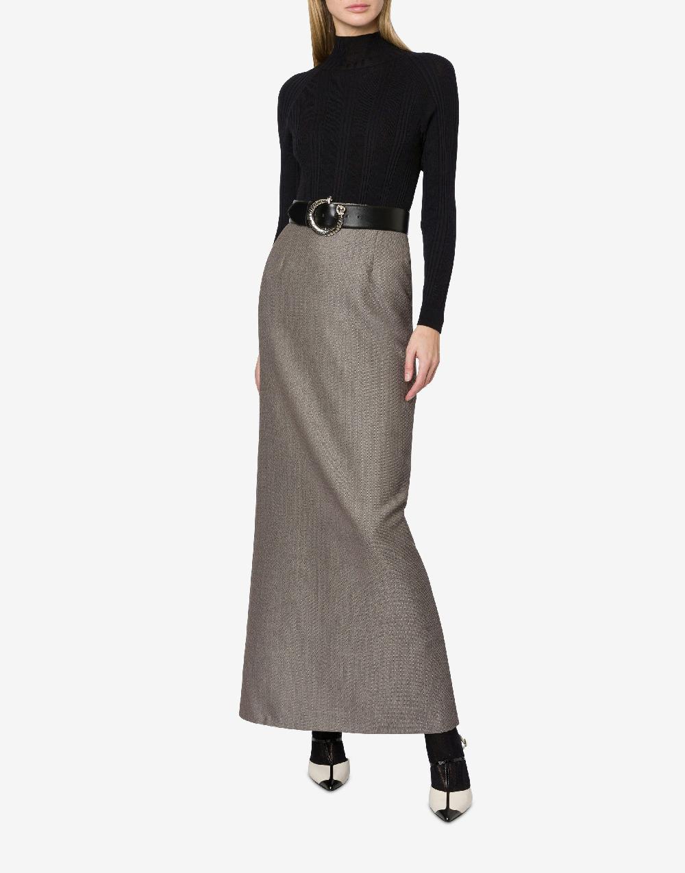 Alberta Ferretti Gonna lunga in tweed di lana Offerte