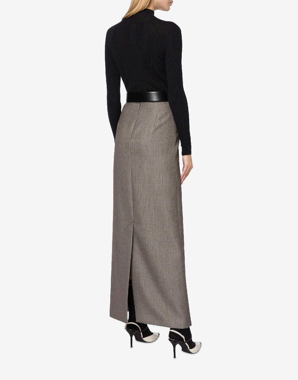 Alberta Ferretti Gonna lunga in tweed di lana Offerte